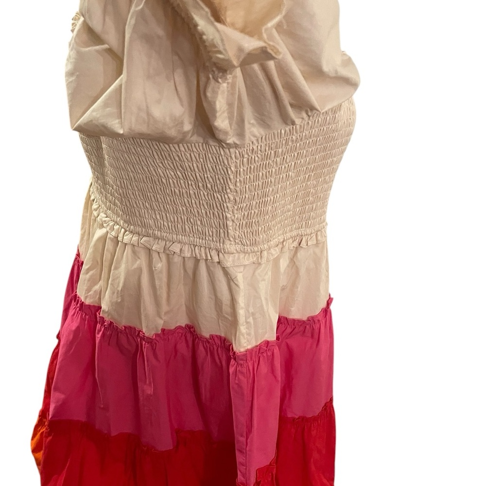 ENGLISH FACTORY Colorblock Smocked Puff Sleeve Mini Dress New With Tags - Picture 6 of 16
